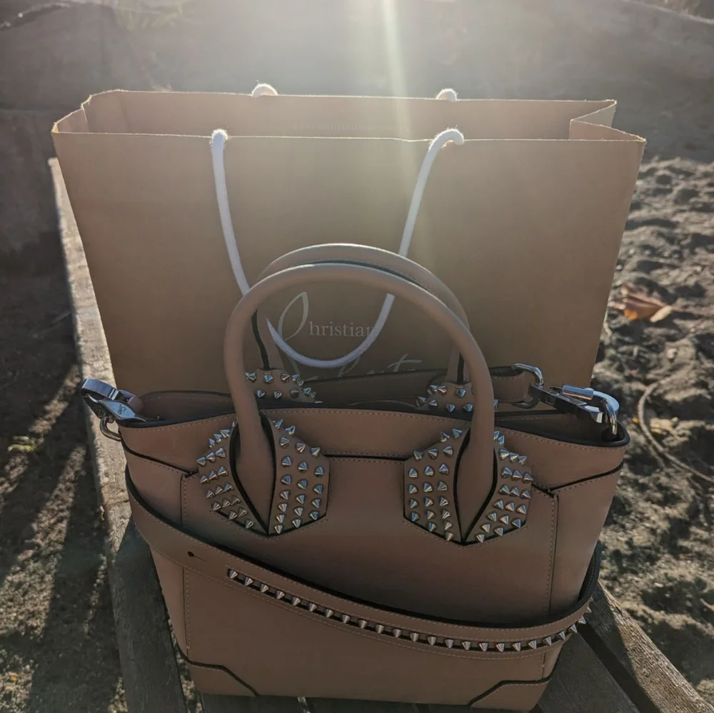 Christian Louboutin Eloise Satchel Spiked Leather Suede - Picture 2 of 12
